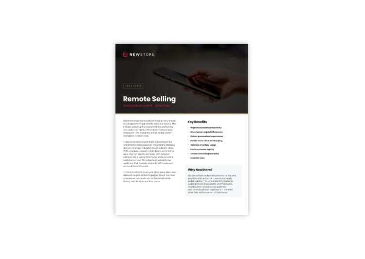 NewStore Fact Sheet Remote Selling